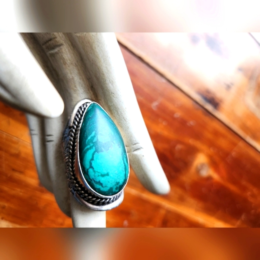 💍Malachite Statement Ring - Adjustable Modern Design💍